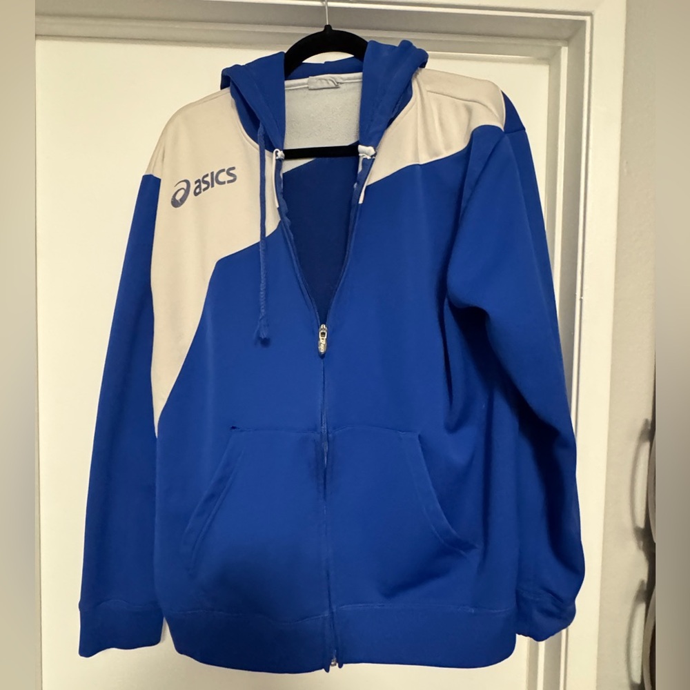 ASICS run hoodie royal blue & white